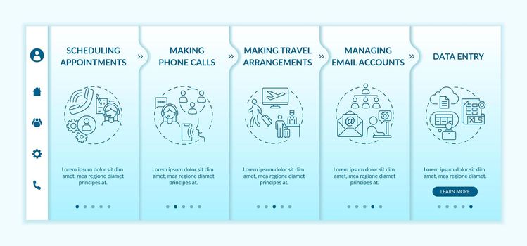 Administrative management onboarding vector template
