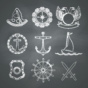 Nautical labels, icons and design elements