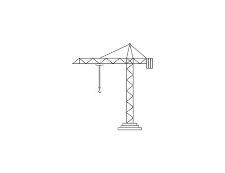 Cargo crane, tower crane icon. Vector illustration.