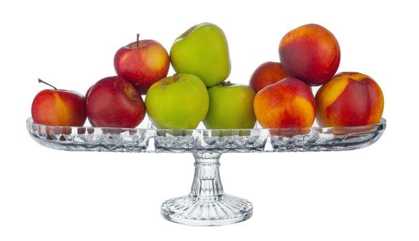 Glass fruit bowl / storage container isolated on white