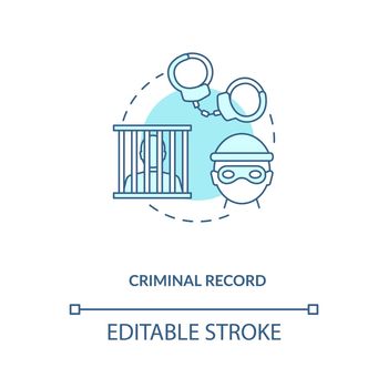 Criminal record turquoise concept icon