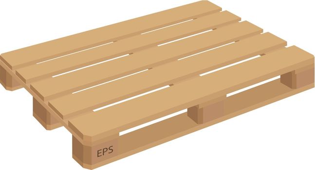 Wooden pallet isolated vector.