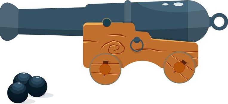 old naval cannon vector illustration.