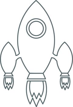 Vector illustration.Rocket launch icon.