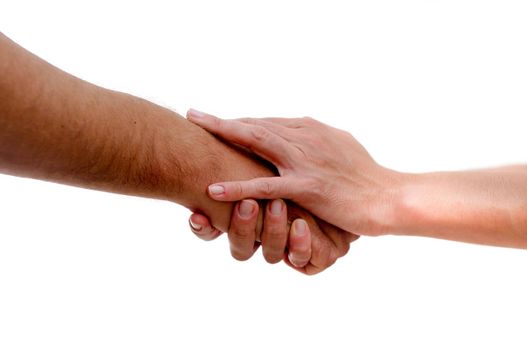 Hand shake between a man and a woman