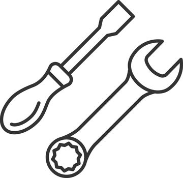 Screwdriver and spanner linear icon