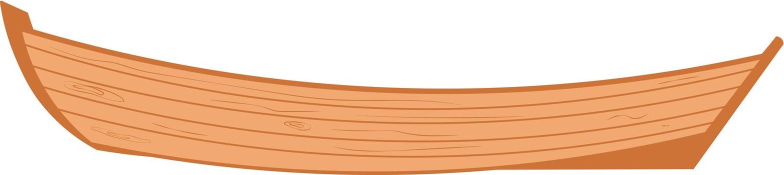 wooden boat vector illustration isolated on a white background.
