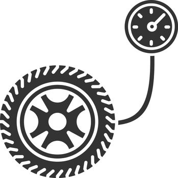 Tire pressure gauge glyph icon