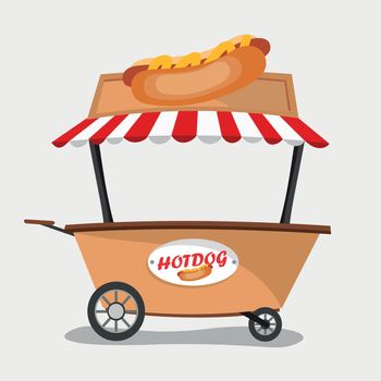 hot-dog seller in cart