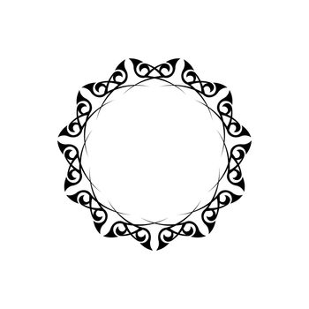 Vintage mandala black white round ornament. Unusual flower shape. Oriental vector, Patterns of anti-stress therapy. Weaving design elements. Yoga logos vector.