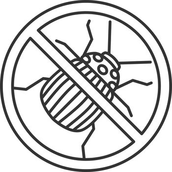 Stop colorado beetle sign linear icon