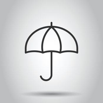 Umbrella icon in flat style. Parasol vector illustration on white isolated background. Canopy business concept.