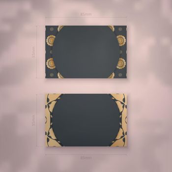 Presentable business card in black with gold mandala ornaments for your personality.