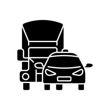 Car park black glyph icon