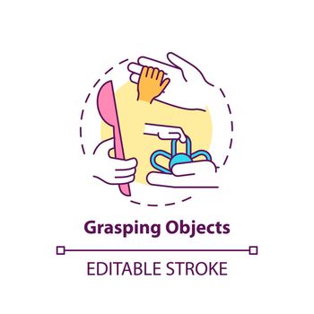 Grasping objects concept icon