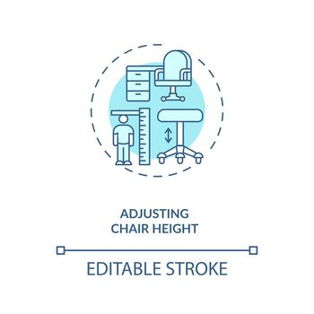 Adjusting chair height concept icon