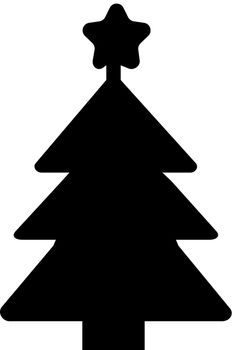 Silhouette flat icon, simple vector design. Symbol of fir-tree for illustration Christmas, new Year, Christmas tree bazaar and fair