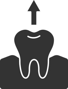 Dental extraction glyph icon