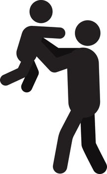 Father holding toddler silhouette icon