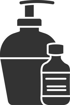 Antibacterial liquid and soap glyph icon