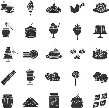 Confectionery glyph icons set