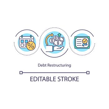Debt restructuring concept icon