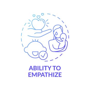 Ability to empathize blue gradient concept icon