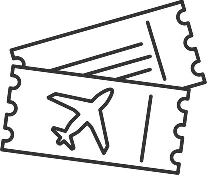 Airplane tickets linear icon