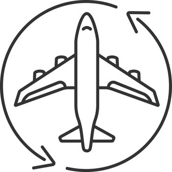 Flight transit linear icon