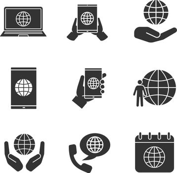 Worldwide glyph icons set