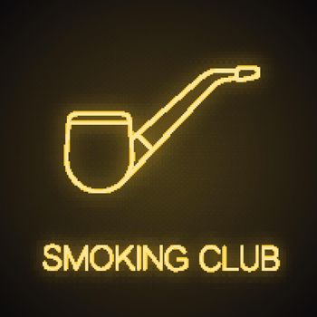 Tobacco pipe neon light icon