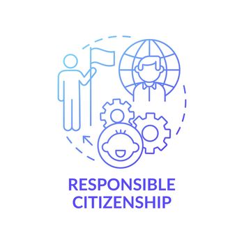 Responsible citizenship blue gradient concept icon