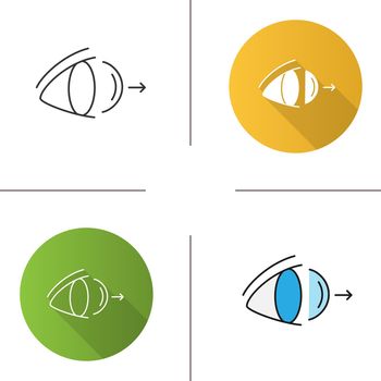 Eye contact lenses removing icon