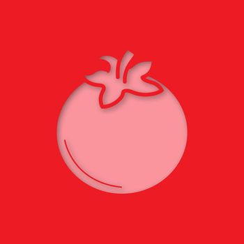 Tomato paper cut out icon