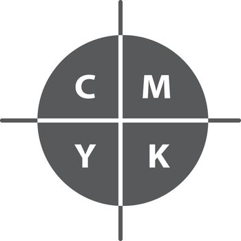 CMYK color circle model glyph icon