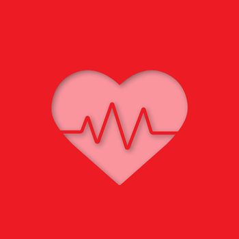 Cardio pulse paper cut out icon