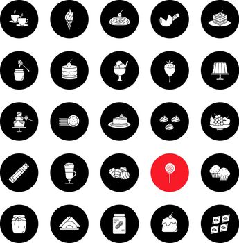 Confectionery glyph icons set