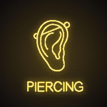 Industrial piercing neon light icon