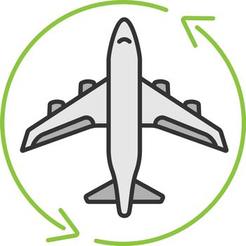 Flight transit color icon