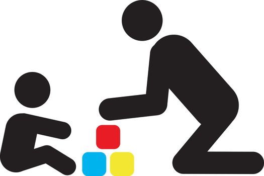 Parent playing with child silhouette icon