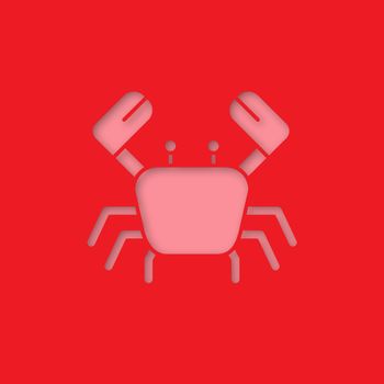 Crab paper cut out icon