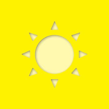 Sun paper cut out icon