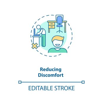 Reducing discomfort concept icon
