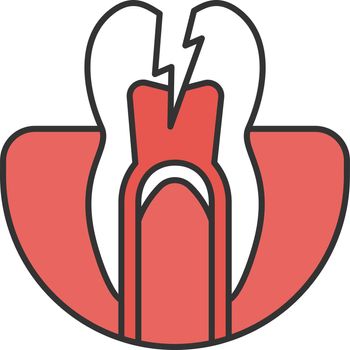 Toothache color icon