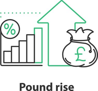 Pound rise concept icon