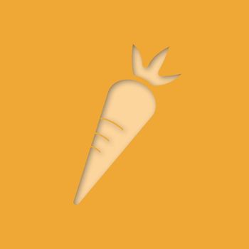 Carrot paper cut out icon