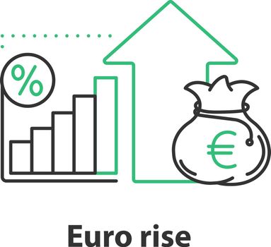 Euro rise concept icon
