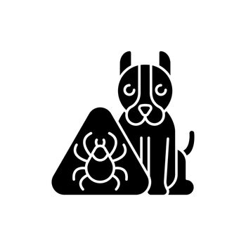 Pet hazards black glyph icon