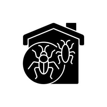 Insect invasion black glyph icon