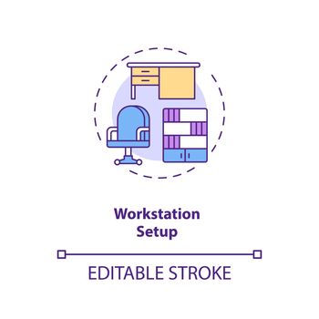 Workstation setup concept icon